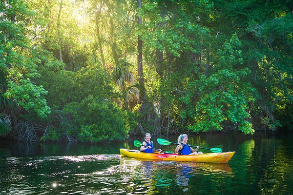 Couple Kayaking in Lagoon
